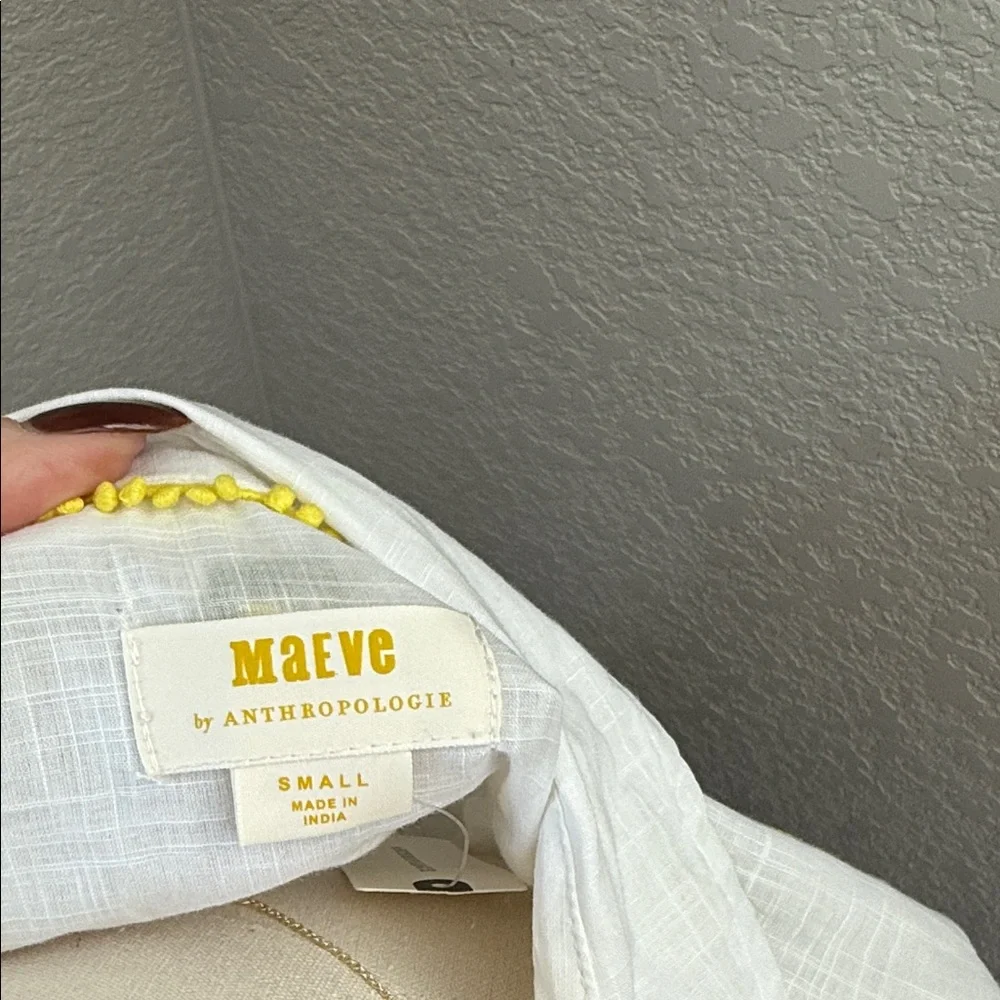 Anthropologie Maeve Linen Fruit Surf Short Sleeve Buttondown - Picture 3 of 7